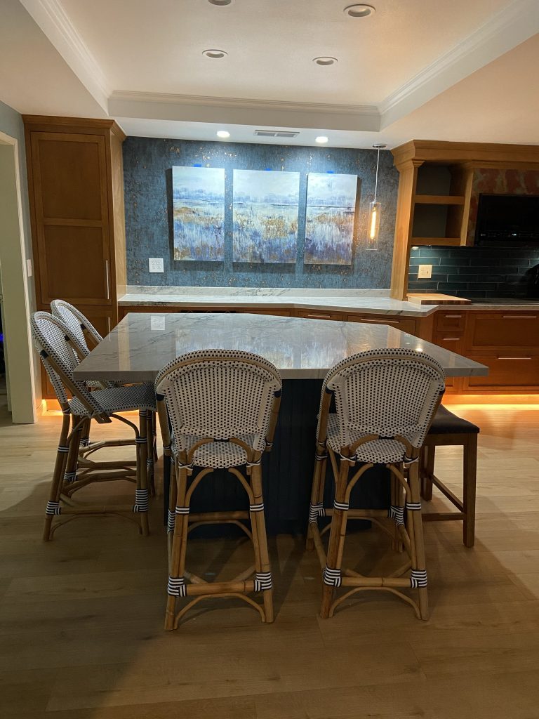 new island and kitchen extension